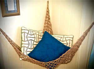 this is a hammock made by jute